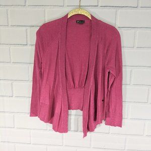 Eddie Bauer Pink Cotton Blend Open Cardigan